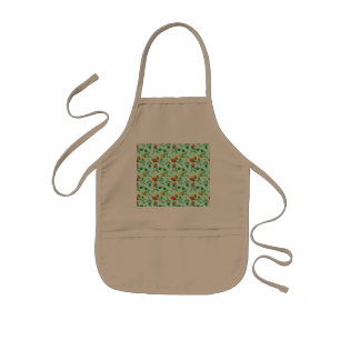 Floral pattern with coloured rose flowers kids apron