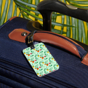 Floral pattern with coloured rose flowers  luggage tag