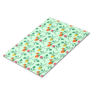 Floral pattern with coloured rose flowers  notepad