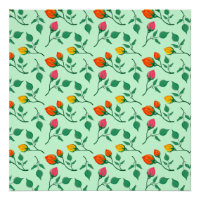 Floral pattern with coloured rose flowers