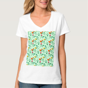Floral pattern with coloured rose flowers T-Shirt