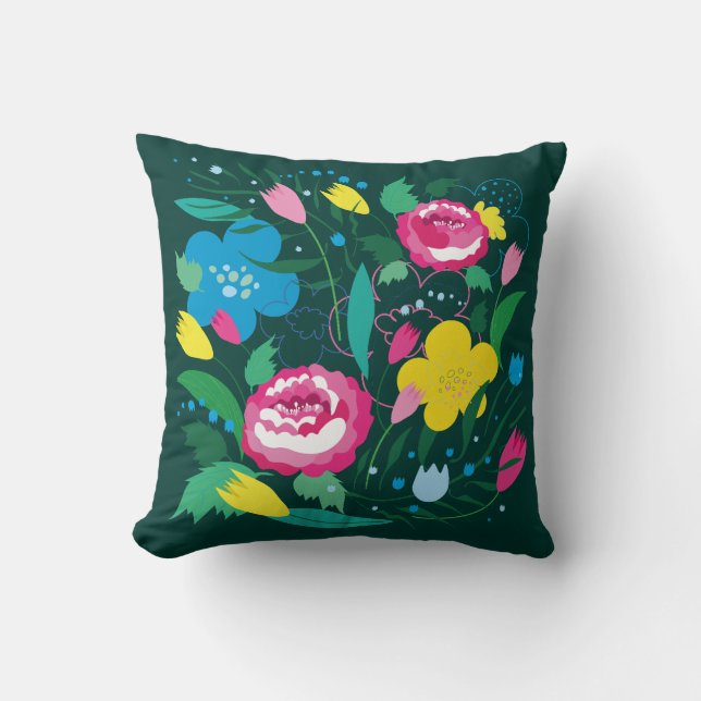 Floral pattern with colourful bouquet. cushion (Front)