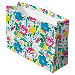 Floral pattern with colourful bouquet. large gift bag