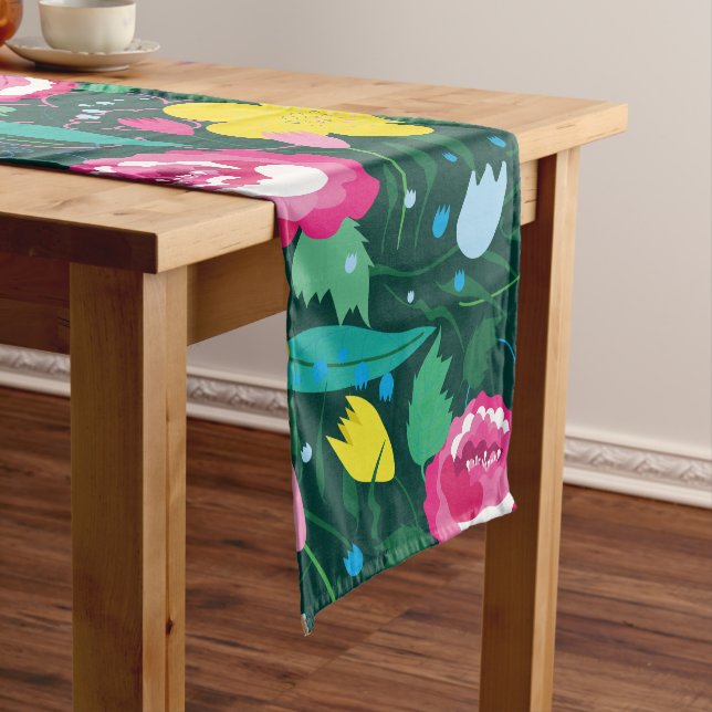 Floral pattern with colourful bouquet. long table runner (In Situ)