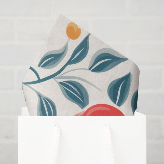 Floral pattern with large red and blue flowers tissue paper (Gift Bag)