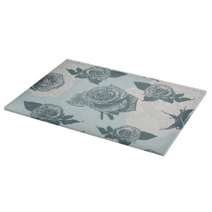 Floral pattern with rose cutting board