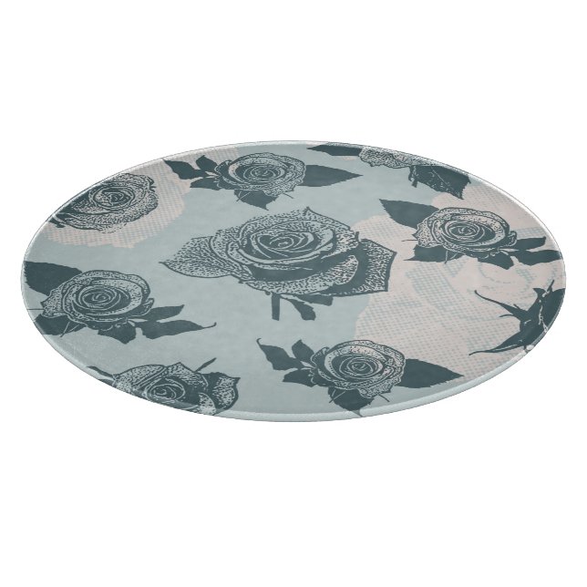 Floral pattern with rose cutting board (Corner)