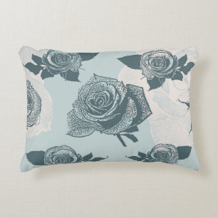 Floral pattern with rose decorative cushion