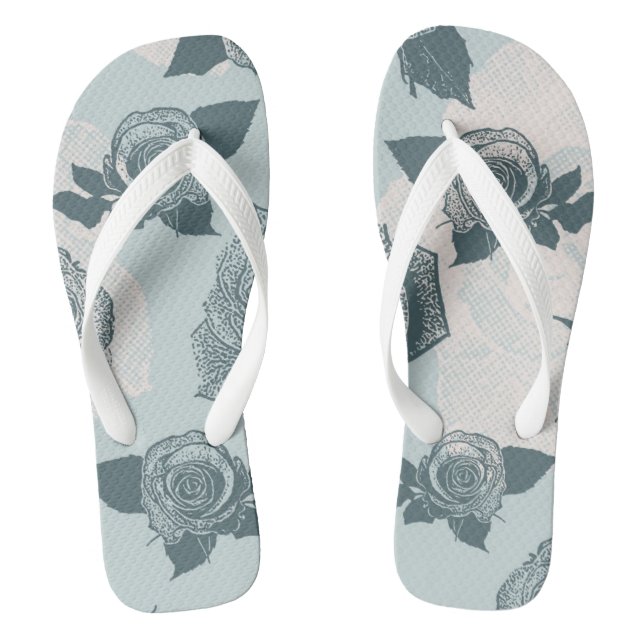 Floral pattern with rose flip flops (Footbed)