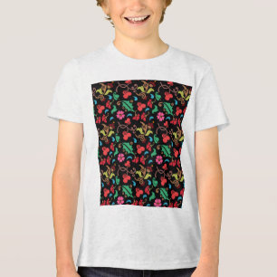 Floral Pattern With Smooth Colour Background-45673 Tri-Blend Shirt