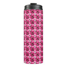 Floral Pattern With Vibrant Pink and White Lotus
