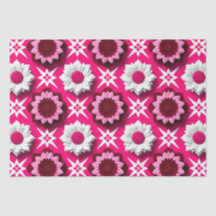 Floral Pattern With Vibrant Pink and White Lotus