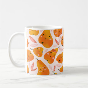 Floral pattern with white orchids, isolated on a d coffee mug