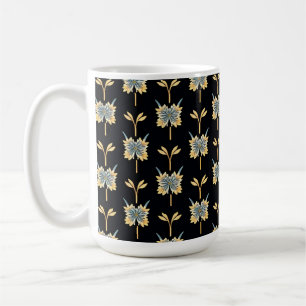 Floral Pattern With Yellow Flowers Coffee Mug