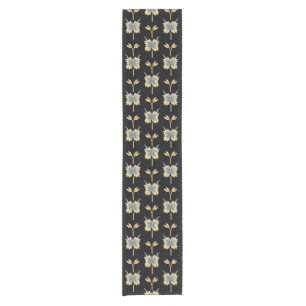 Floral Pattern With Yellow Flowers Short Table Runner
