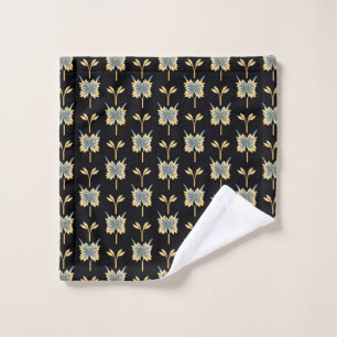 Floral Pattern With Yellow Flowers Wash Cloth