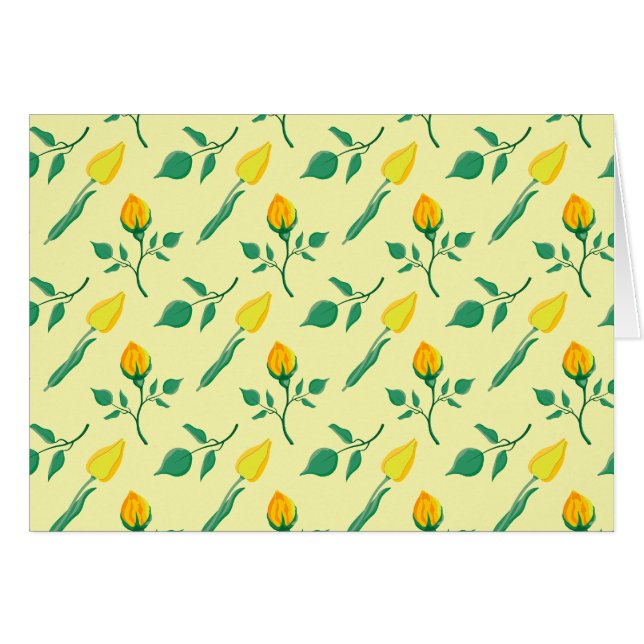 Floral pattern with yellow rose and tulip flowers (Front Horizontal)