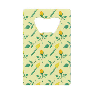 Floral pattern with yellow rose and tulip flowers