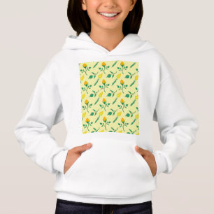 Floral pattern with yellow rose and tulip flowers