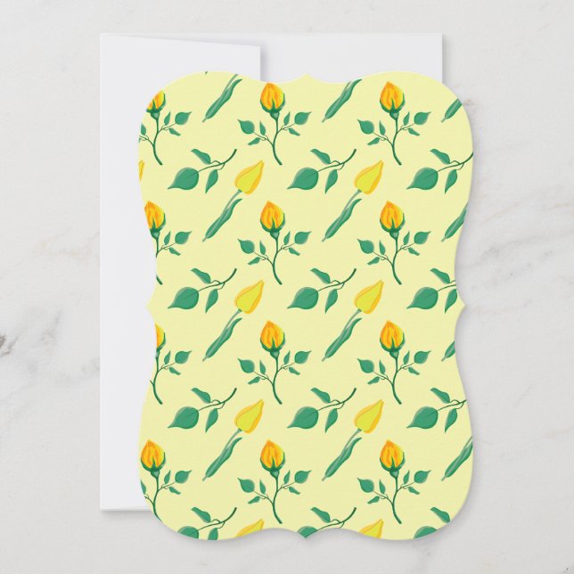 Floral pattern with yellow rose and tulip flowers (Front)