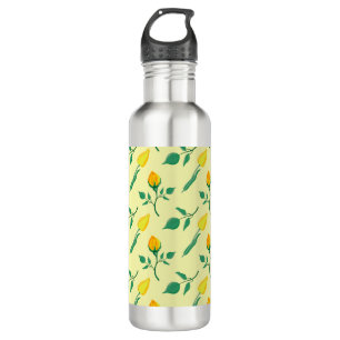 Floral pattern with yellow rose and tulip flowers 710 ml water bottle