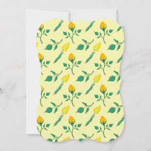 Floral pattern with yellow rose and tulip flowers card