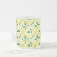 Floral pattern with yellow rose and tulip flowers