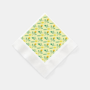 Floral pattern with yellow rose and tulip flowers napkin