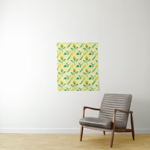 Floral pattern with yellow rose and tulip flowers tapestry