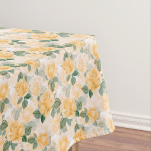 Floral  pattern with yellow roses tablecloth