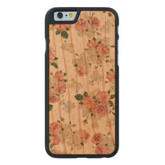 Floral pattern wooden iphone case