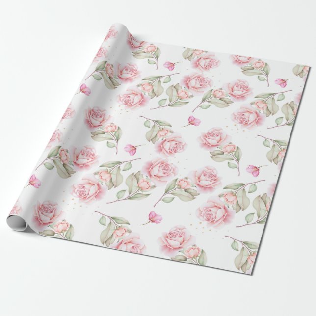 Floral pattern wrapping paper (Unrolled)