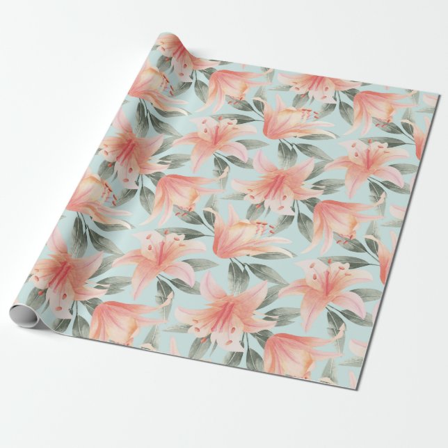Floral pattern Wrapping Paper (Unrolled)