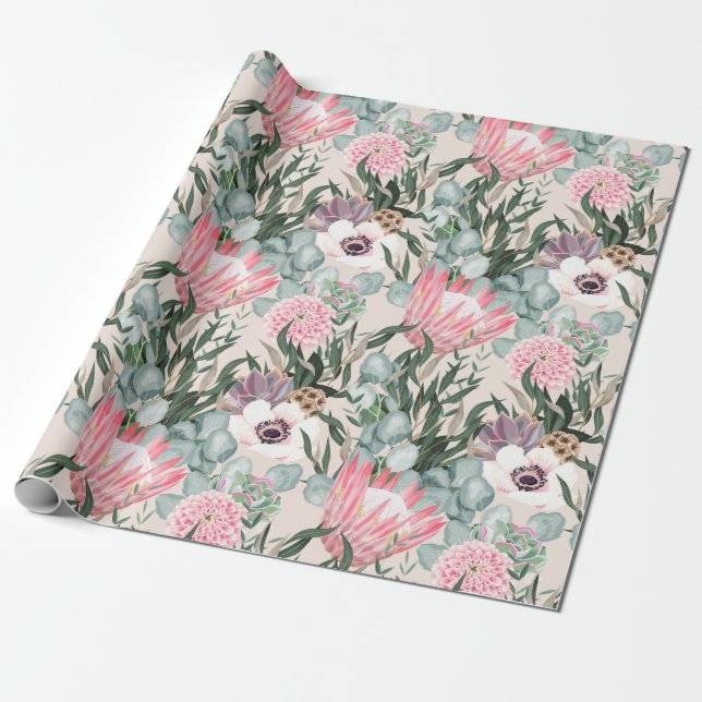 Floral pattern Wrapping Paper (Unrolled)