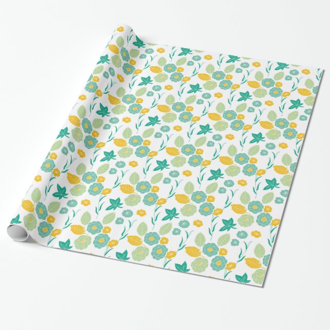 Floral pattern wrapping paper (Unrolled)