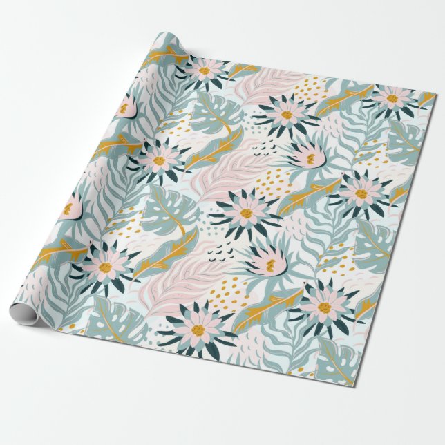 Floral pattern wrapping paper (Unrolled)