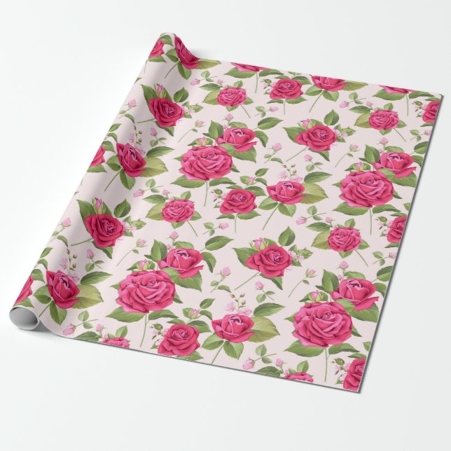 Floral pattern wrapping paper (Unrolled)