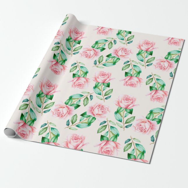 Floral pattern wrapping paper (Unrolled)