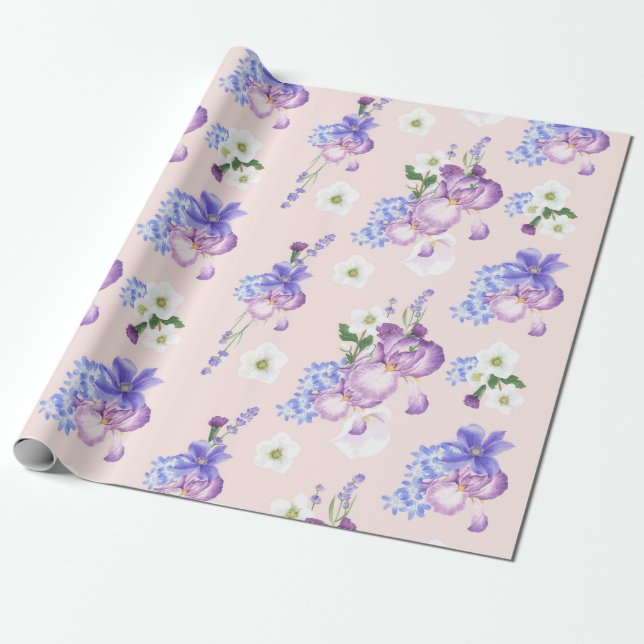 Floral pattern Wrapping Paper (Unrolled)