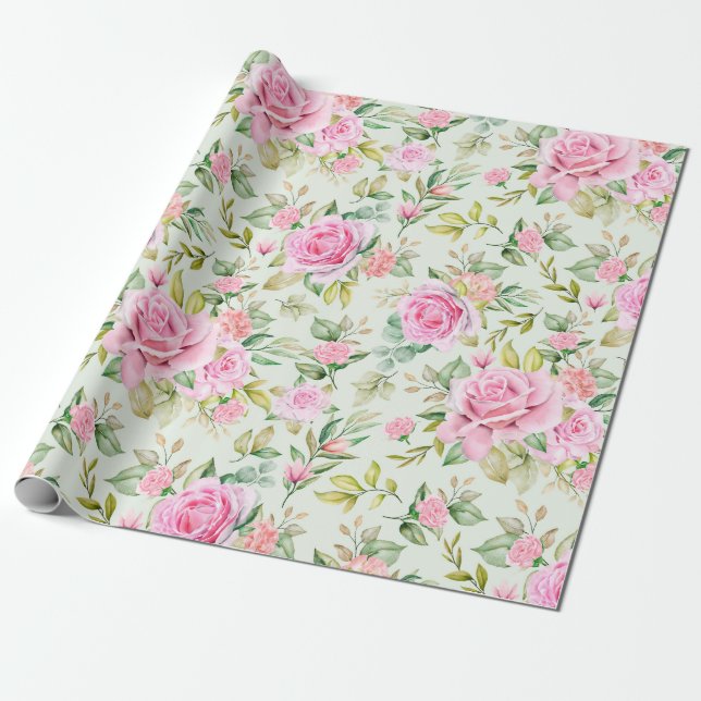 Floral pattern Wrapping Paper (Unrolled)