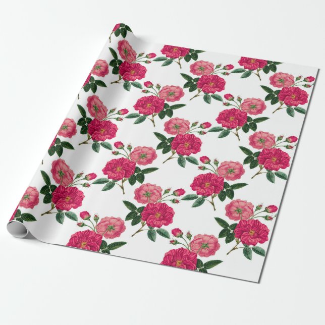 Floral pattern wrapping paper (Unrolled)