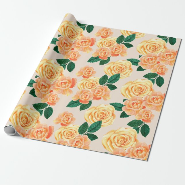Floral pattern wrapping paper (Unrolled)
