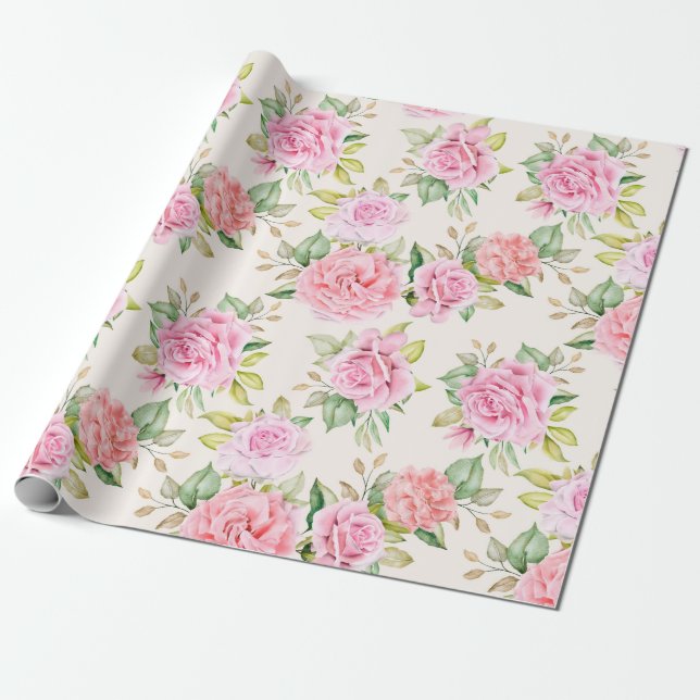 Floral pattern Wrapping Paper (Unrolled)