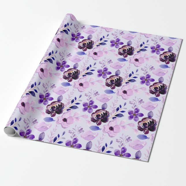 Floral pattern Wrapping Paper (Unrolled)