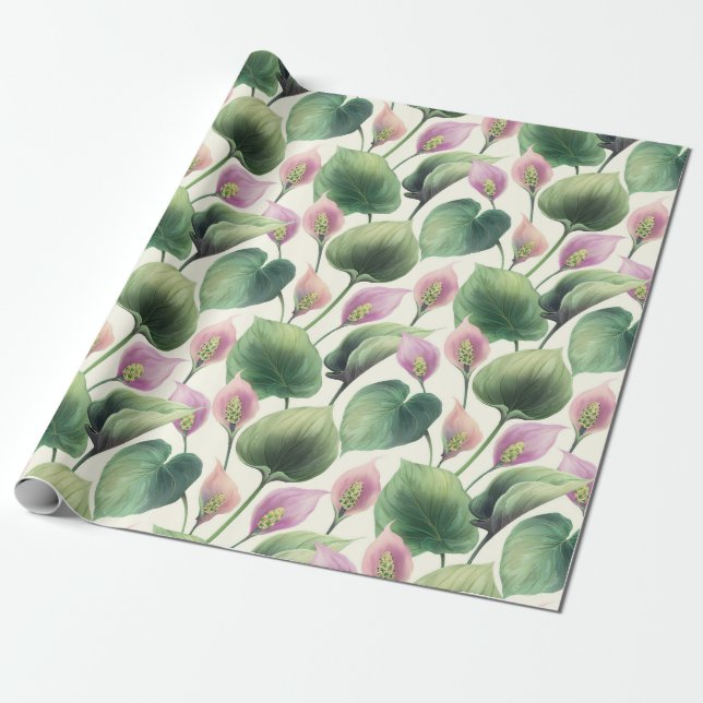 Floral pattern Wrapping Paper (Unrolled)