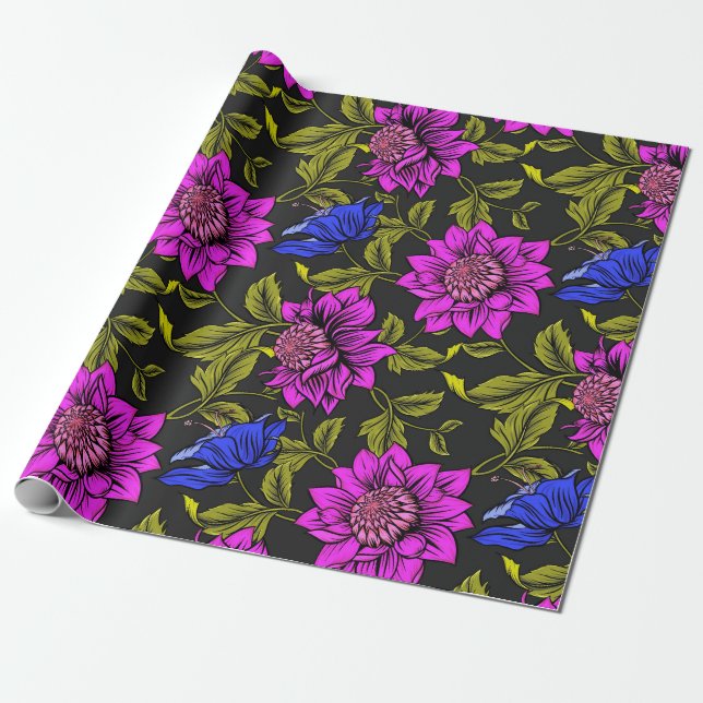 Floral Pattern Wrapping Paper (Unrolled)