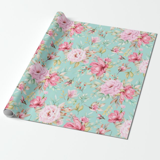 Floral pattern Wrapping Paper (Unrolled)