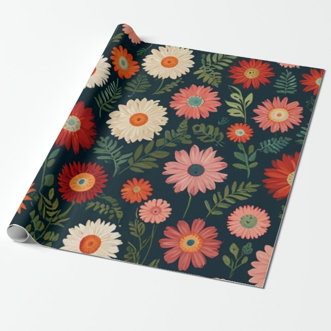 Floral Pattern  Wrapping Paper (Unrolled)