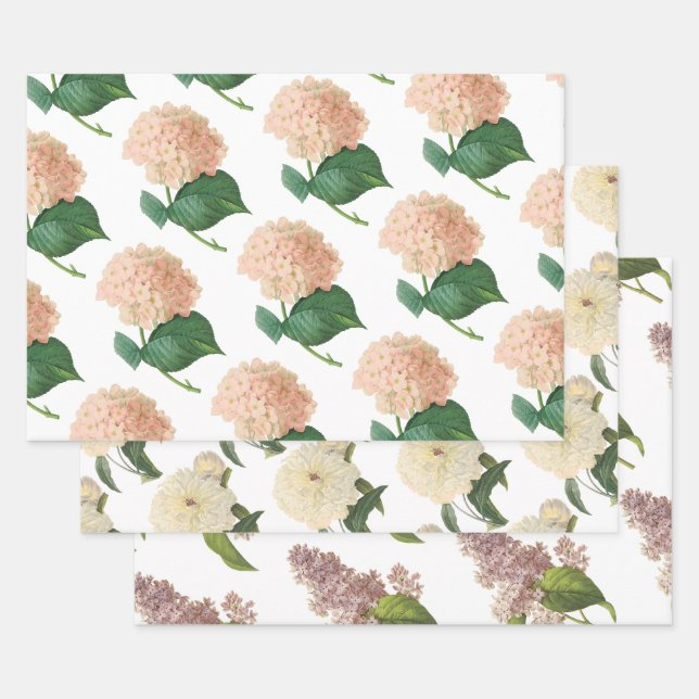 Floral Pattern Wrapping Paper Sheet (Set)