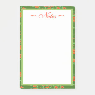 Floral patterned designer post-it notes